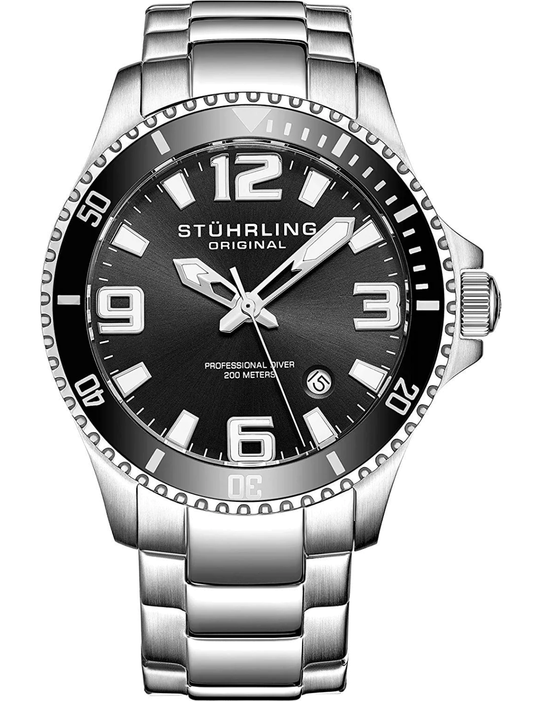 Montre Homme Stuhrling Original Aquadiver 395.33B11 Argent vue 3