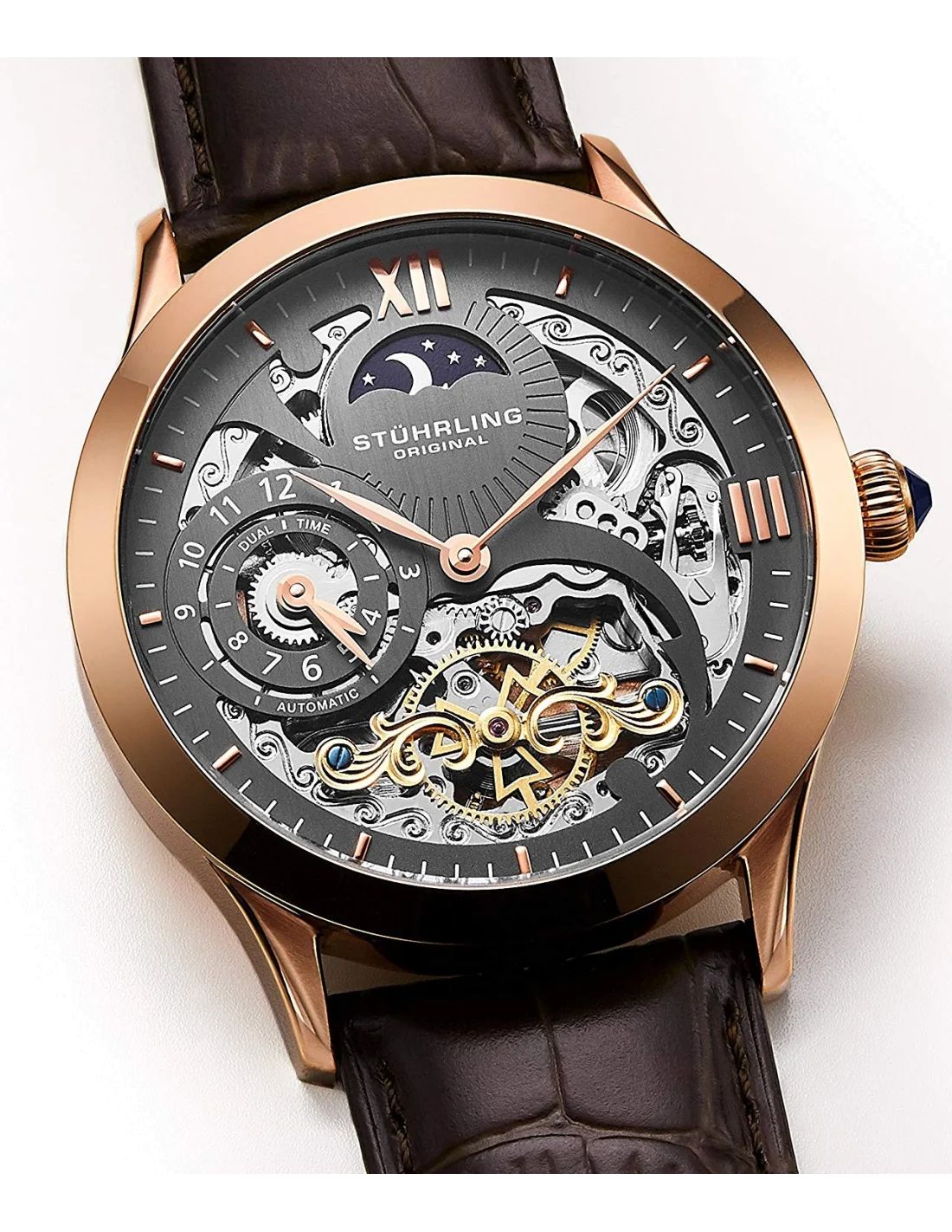 Montre Homme Stuhrling Original Legacy 571.3345K54 Marron vue 2