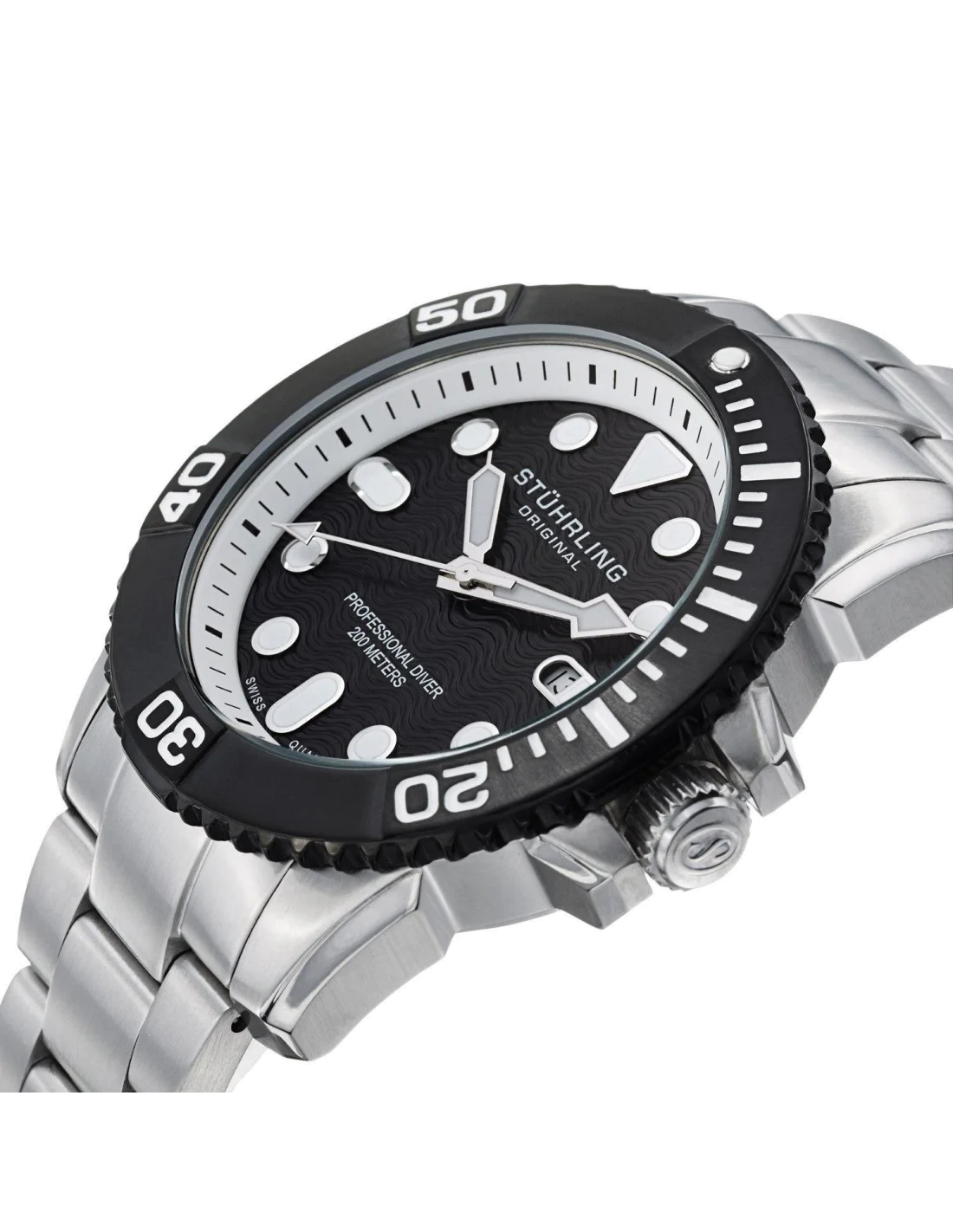 Montre Homme Stuhrling Original Aquadiver 328B.33111 Argent vue 2