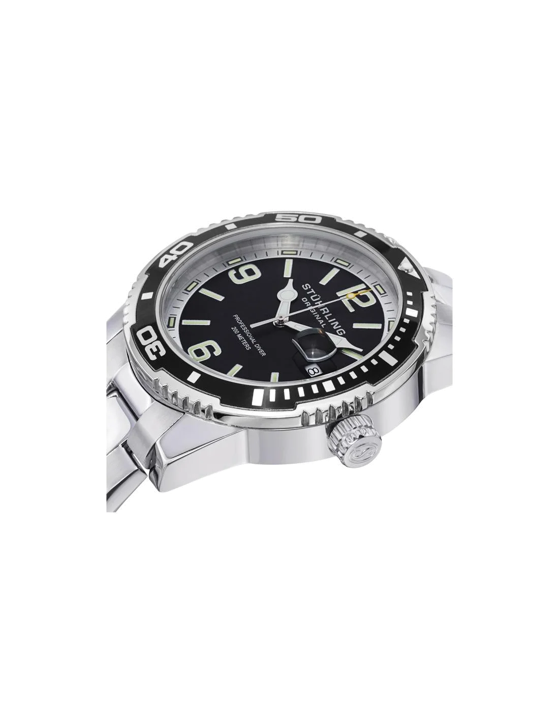 Montre Homme Stuhrling Original Aquadiver 415.01 Argent vue 2