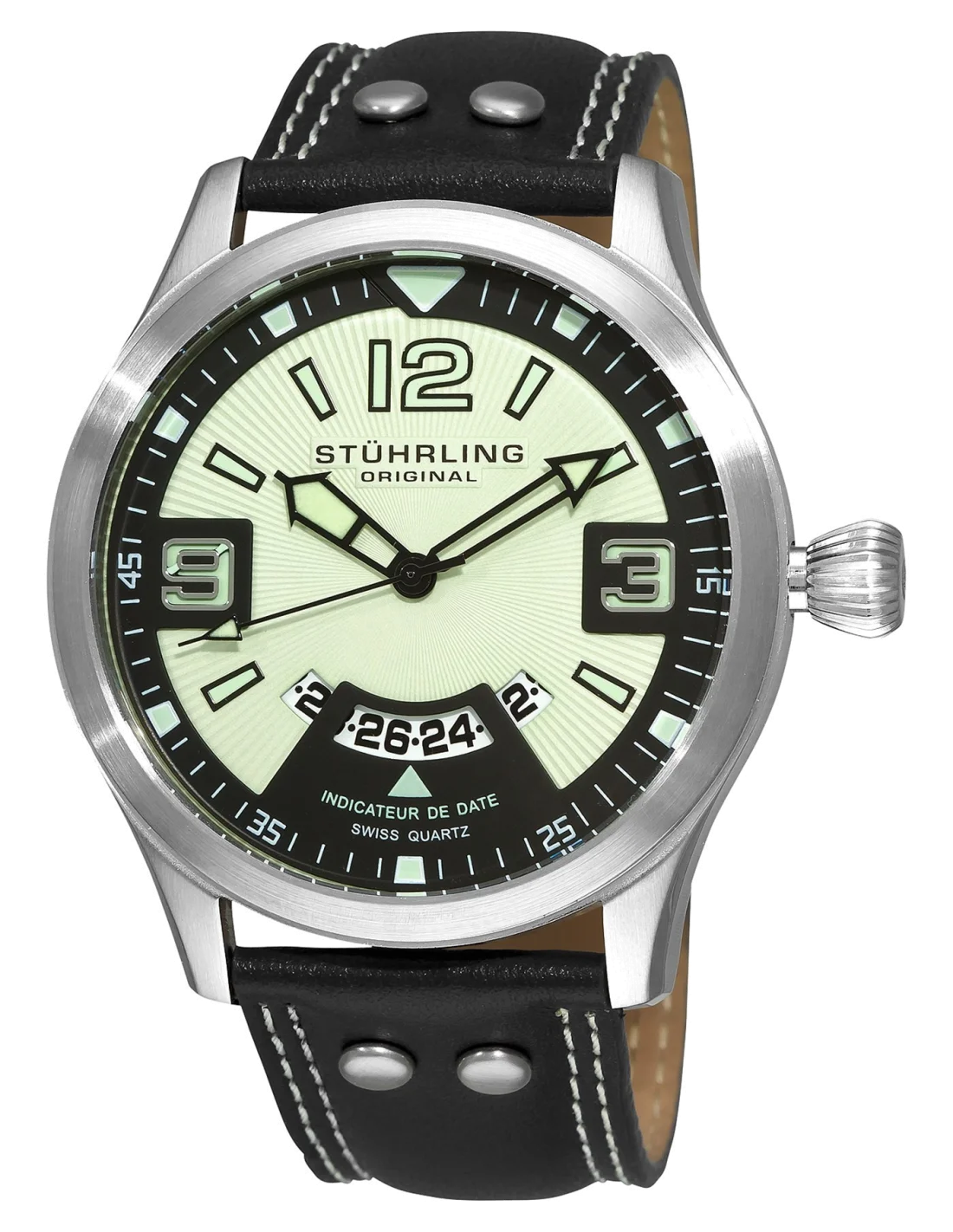 Montre Homme Stuhrling Original Aviator 141A.331566 Noir