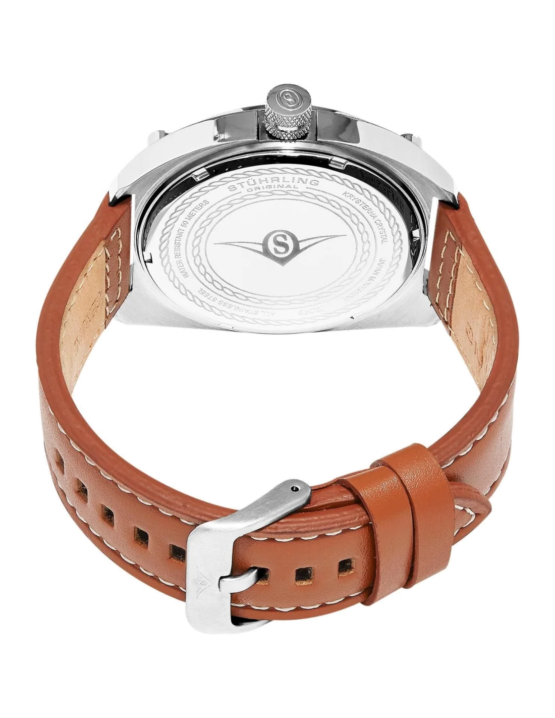 Montre Homme Stuhrling Original Aviator 581.01 Marron vue 3