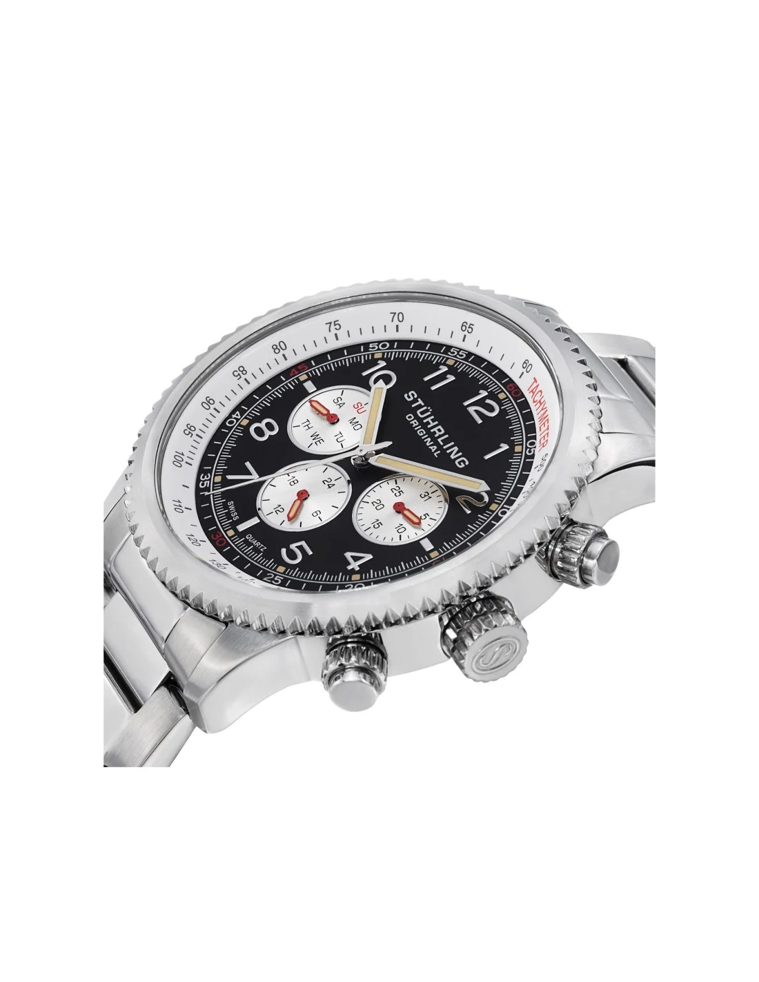 Montre Homme Stuhrling Original Monaco 858B.01 Argent vue 2