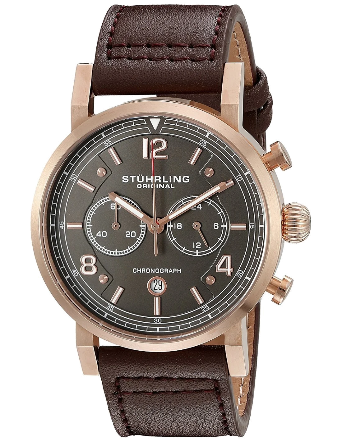 Montre Homme Stuhrling Original Aviator 583.03 Brun