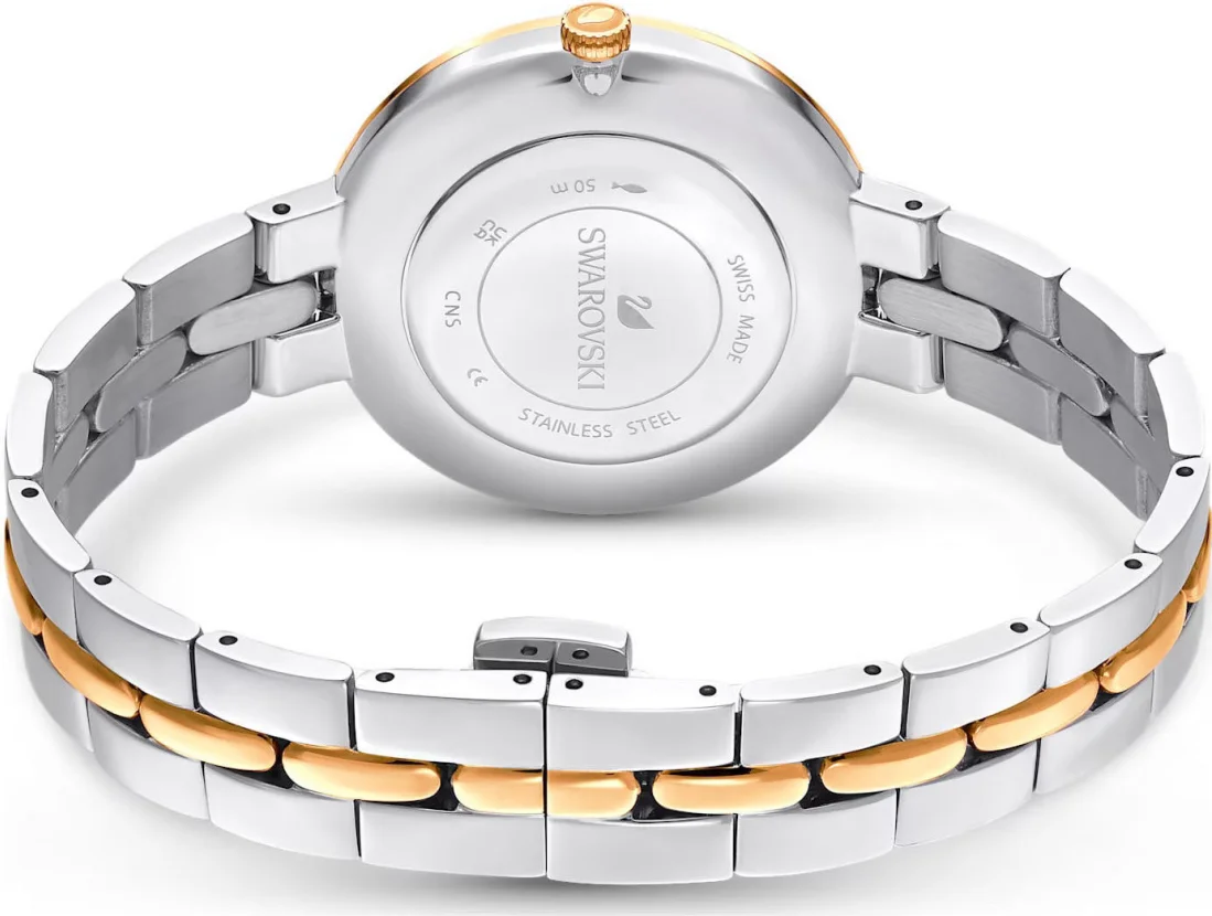 Montre Femme Swarovski 111444 Cosmopolitan Bicolore Acier Noir Poudre de Diamants vue 3