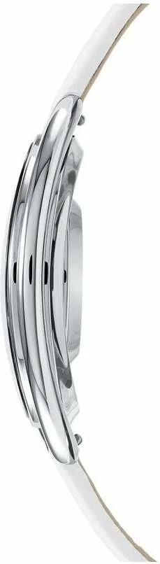 Montre Femme Swarovski Crystalline Oval 5158548 Cadran Argent Cristaux Bracelet Cuir Blanc vue 2