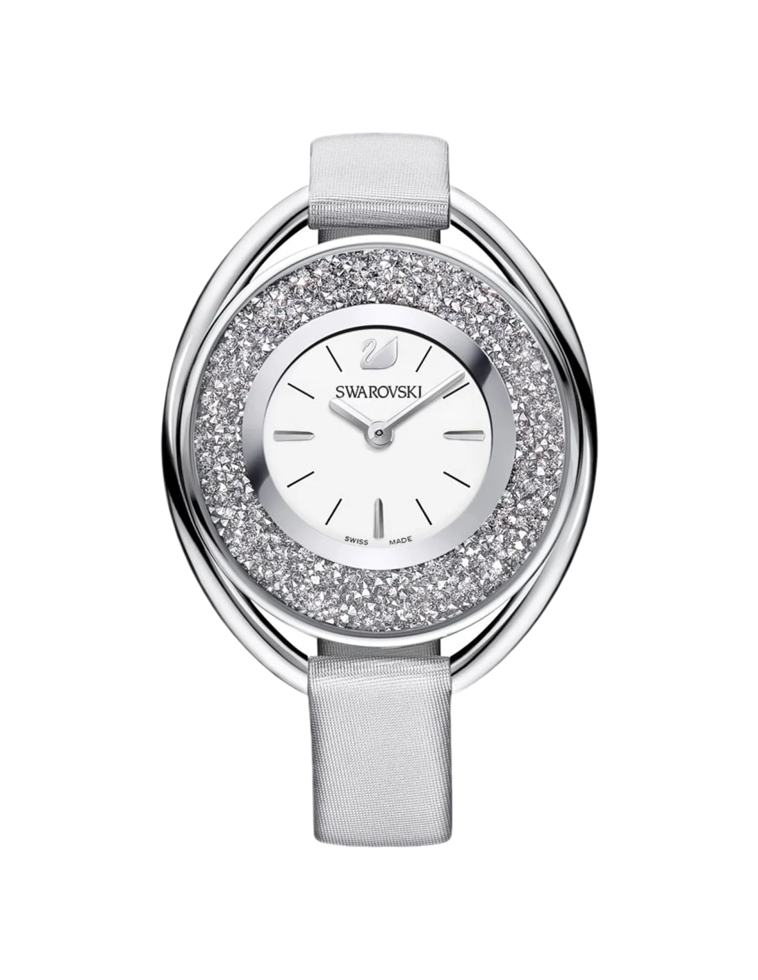 Montre Femme Swarovski 5263907 Crystalline - Cadran Cristaux, Bracelet Cuir Gris