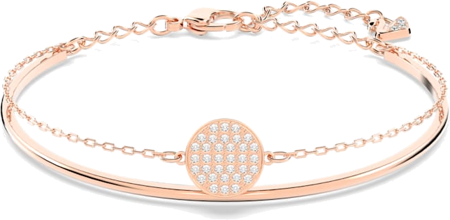 Bracelet Swarovski Ginger Plaqué Or Rose - Blanc vue 4