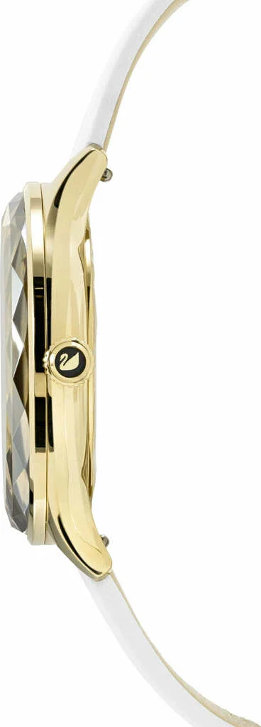 Montre Femme Swarovski Octea Nova 5295337 - Cadran Cristal, Boîtier Or, Bracelet Cuir Blanc vue 2