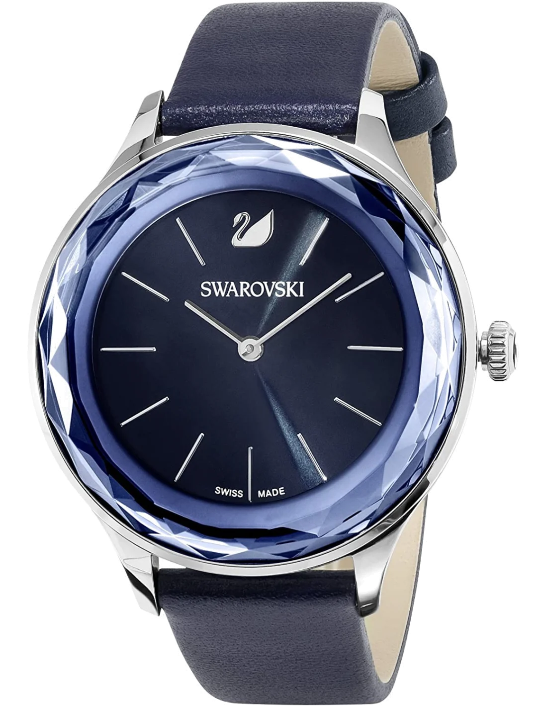 Montre Swarovski Octea Lux 5295349 pour Femme, Cadran et Bracelet Cuir Bleu