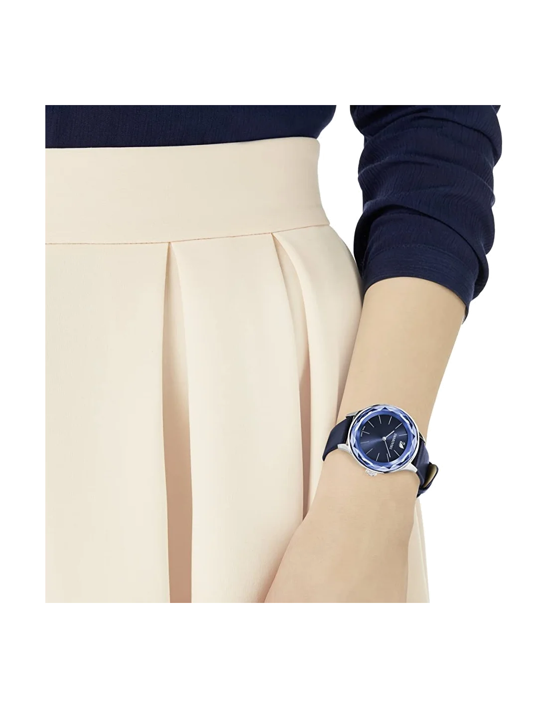 Montre Swarovski Octea Lux 5295349 pour Femme, Cadran et Bracelet Cuir Bleu vue 3