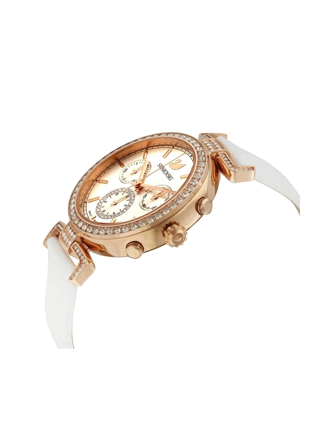 Montre Femme Swarovski 5295369 Era Journey - Cadran Blanc Diamanté, Bracelet Cuir Blanc vue 2