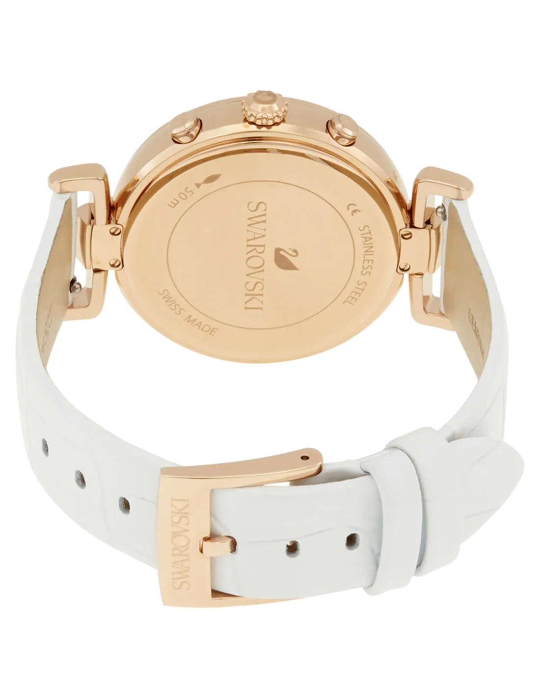 Montre Femme Swarovski 5295369 Era Journey - Cadran Blanc Diamanté, Bracelet Cuir Blanc vue 3
