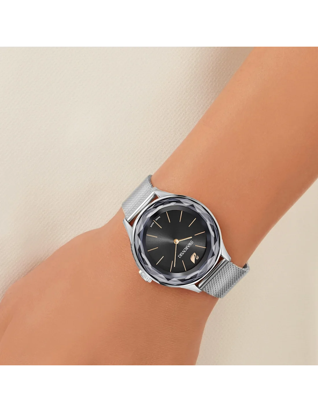 Montre Femme Swarovski Octea Nova 5430420 Cadran Noir Acier Argent vue 3