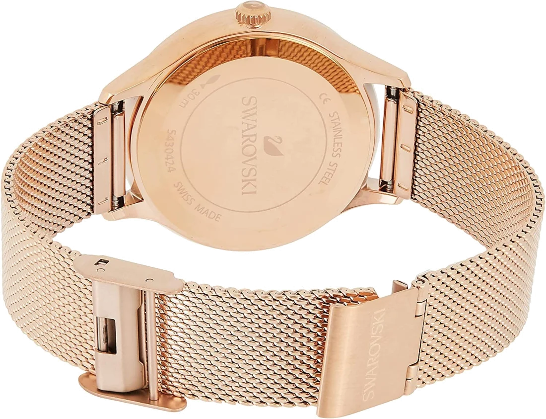 Montre Femme Swarovski Octea Nova 5451634 en Acier Or Rose à Maille Milanaise vue 2