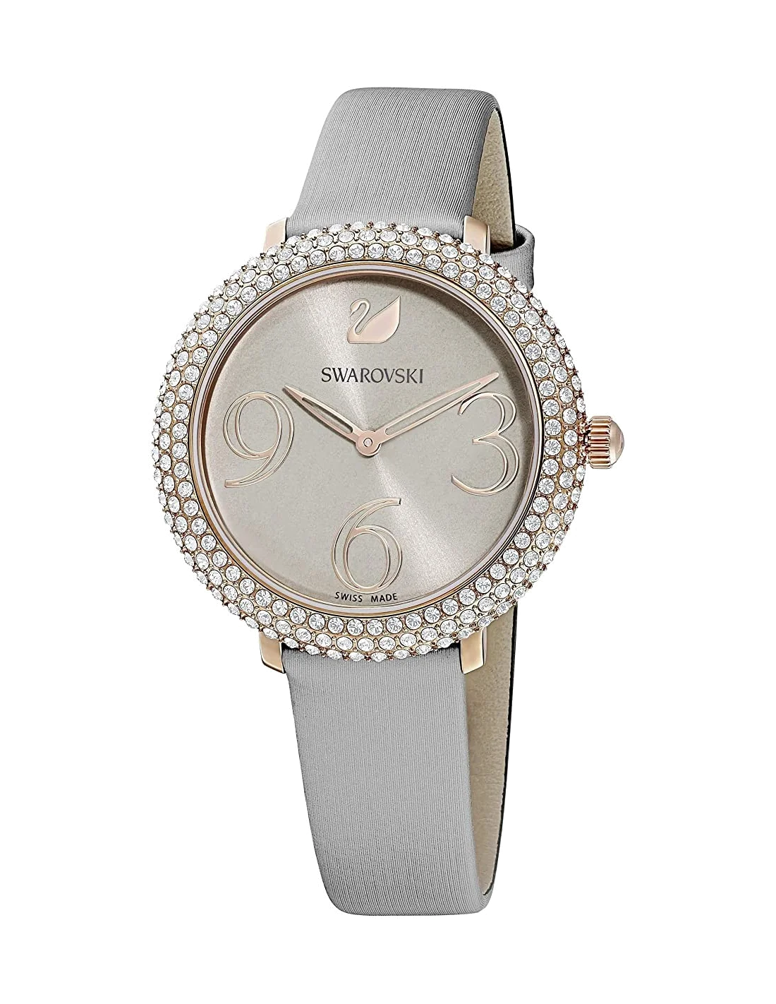 Montre Femme Swarovski Crystal Frost 5484067 Cadran Gris Bracelet Cuir