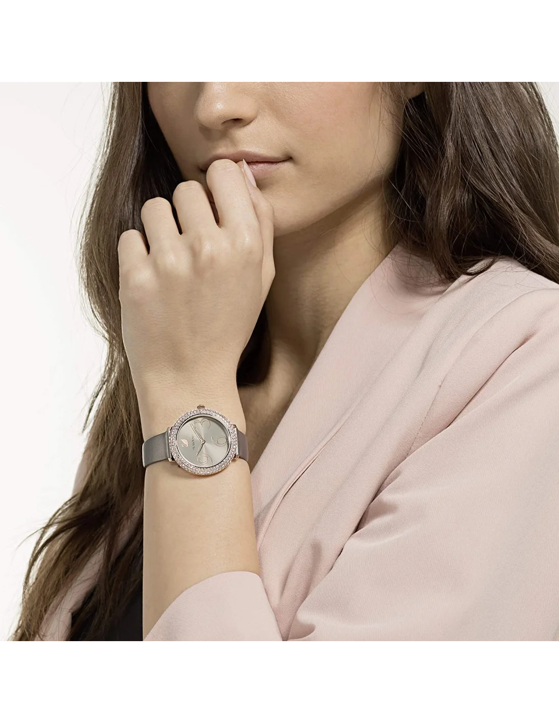 Montre Femme Swarovski Crystal Frost 5484067 Cadran Gris Bracelet Cuir vue 2