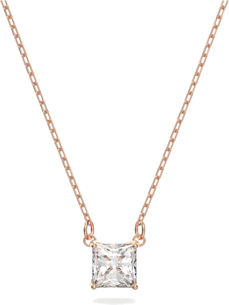 Collier Swarovski Attract solitaire carré en métal rhodié - Or rose vue 5