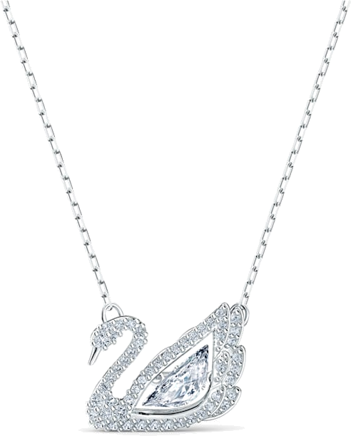 Collier Swarovski Dancing Swan pendentif cygne en métal rhodié - Blanc vue 4