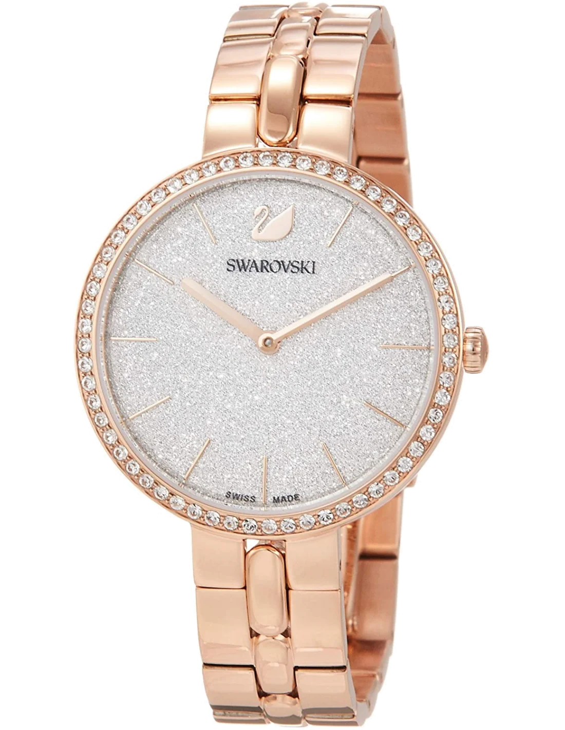 Montre Femme Swarovski Cosmopolitan 5517803 Cadran Gris Poudre de Diamants Acier Or Rose