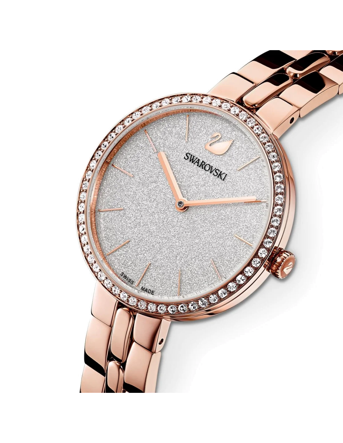 Montre Femme Swarovski Cosmopolitan 5517803 Cadran Gris Poudre de Diamants Acier Or Rose vue 2