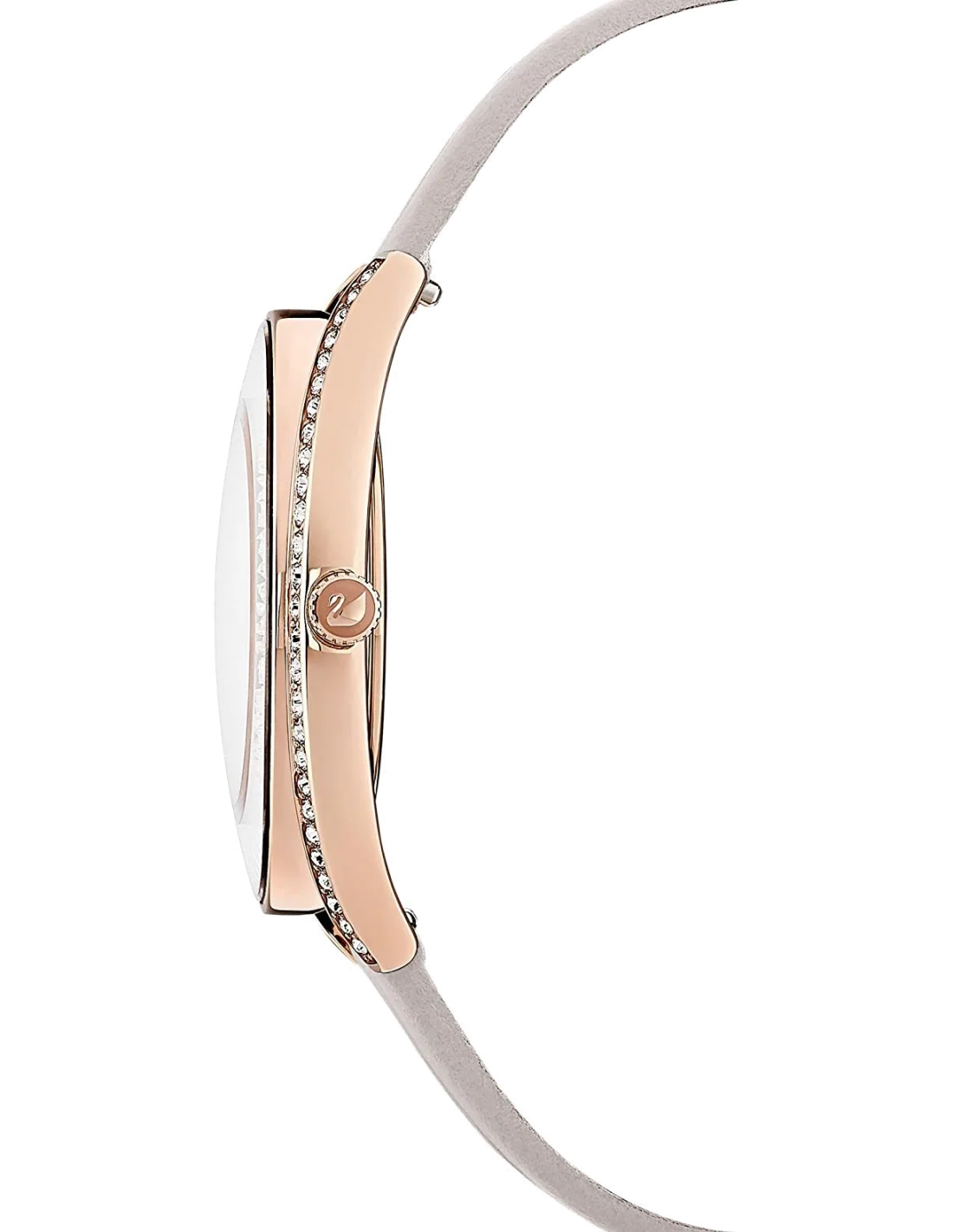 Montre Femme Swarovski Crystalline Aura 5519450 Cadran Cristaux, Boîtier Or Rose, Bracelet Cuir Beige vue 2