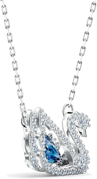 Collier Swarovski Dancing Swan pendentif cygne en métal rhodié - Bleu vue 2