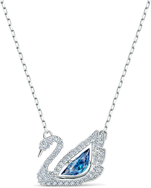 Collier Swarovski Dancing Swan pendentif cygne en métal rhodié - Bleu vue 4