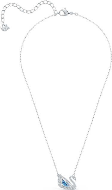 Collier Swarovski Dancing Swan pendentif cygne en métal rhodié - Bleu vue 5