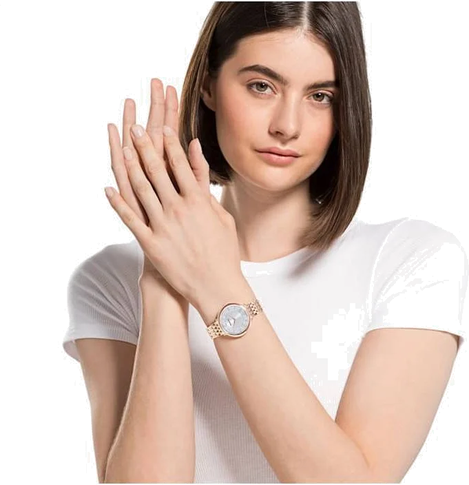 Montre Femme Swarovski Crystalline 5544590 en Acier Plaqué Or Rose vue 4