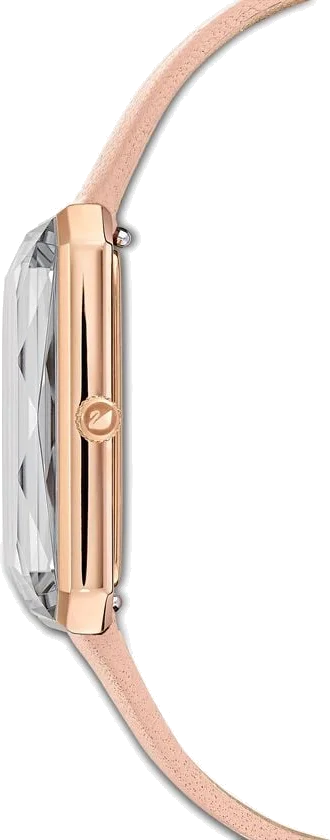 Montre Femme Swarovski 5547719 Uptown - Cadran Rectangulaire Rose, Bracelet Cuir Beige vue 3