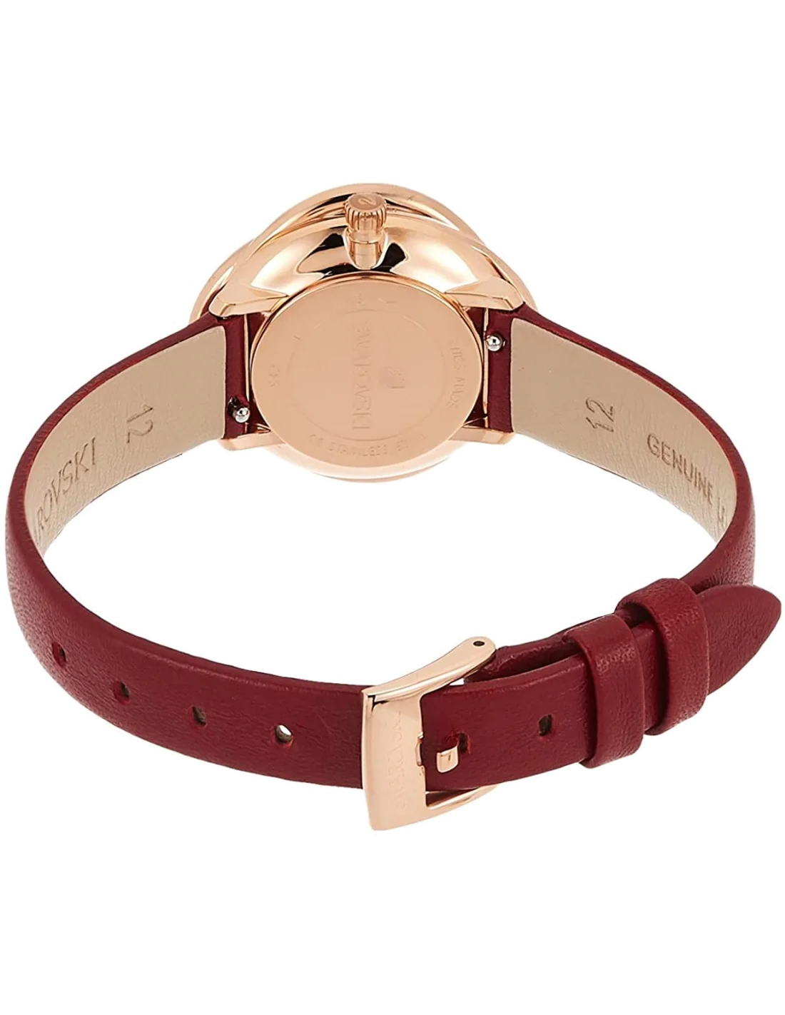 Montre Femme Swarovski 5552780 - Cadran Cristal Flower, Bracelet Cuir Bordeaux vue 3