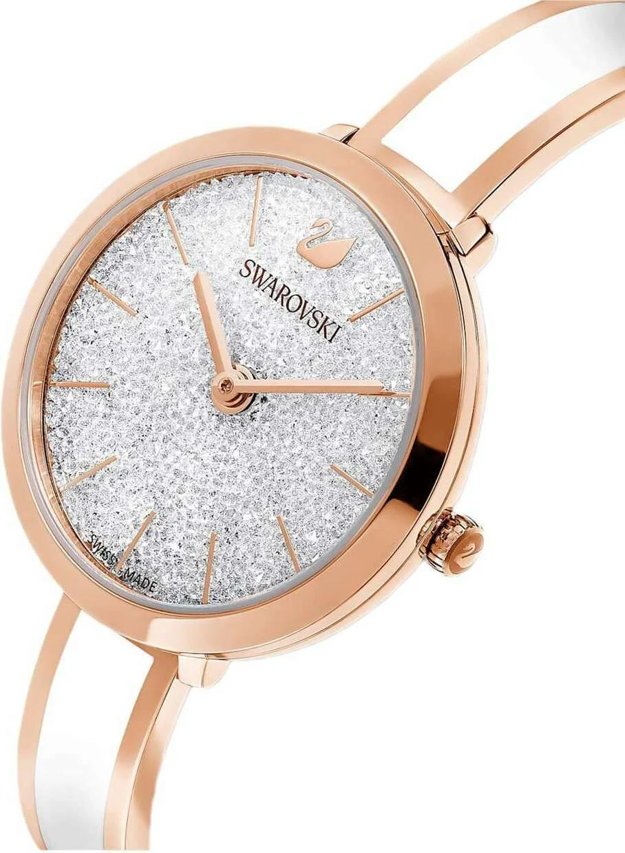 Montre Femme Swarovski 5580541 Crystalline Delight - Cadran Blanc Cristaux, Boîtier Or Rose PVD, Bracelet Acier & Émail vue 3