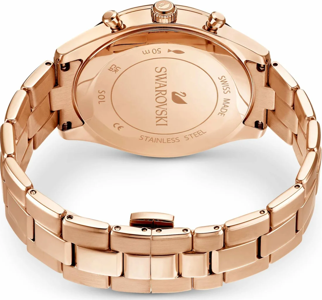 Montre Femme Swarovski Octea Lux Sport 5610478 - Cadran Noir, Bracelet Acier Or Rose vue 5