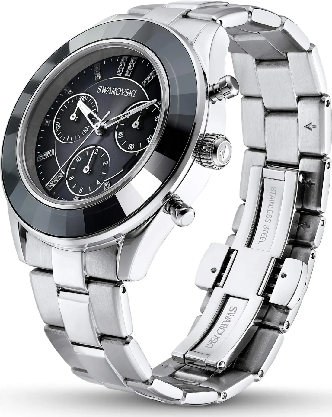 Montre Swarovski Octea Lux Sport 5610520 - Chronomètre Femme Cadran Noir Bracelet Acier vue 5