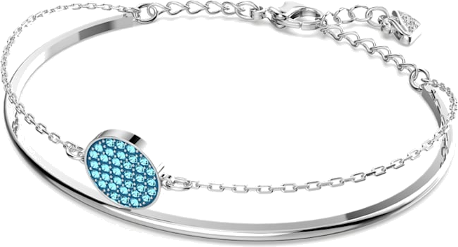 Bracelet Swarovski Ginger Plaqué Rhodium - Bleu vue 2