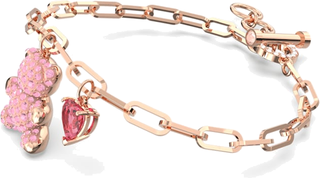 Bracelet Swarovski Teddy ours en métal plaqué or rose - Rose vue 3