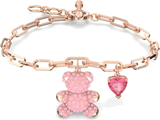 Bracelet Swarovski Teddy ours en métal plaqué or rose - Rose vue 4