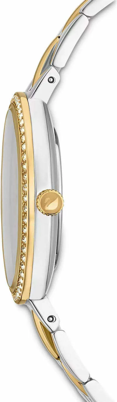 Montre Femme Swarovski 5644072 Cosmopolitan Acier Bicolore Cadran Noir Pailleté vue 5