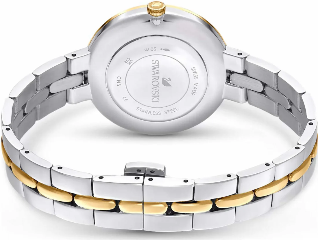 Montre Femme Swarovski 5644072 Cosmopolitan Acier Bicolore Cadran Noir Pailleté vue 7