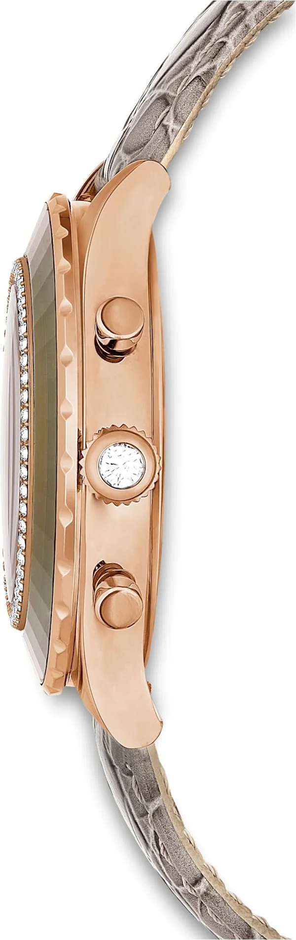 Montre Femme Swarovski Octea Lux Chrono 5671153 - Cadran Gris, Boîtier Or Rose, Bracelet Cuir vue 5