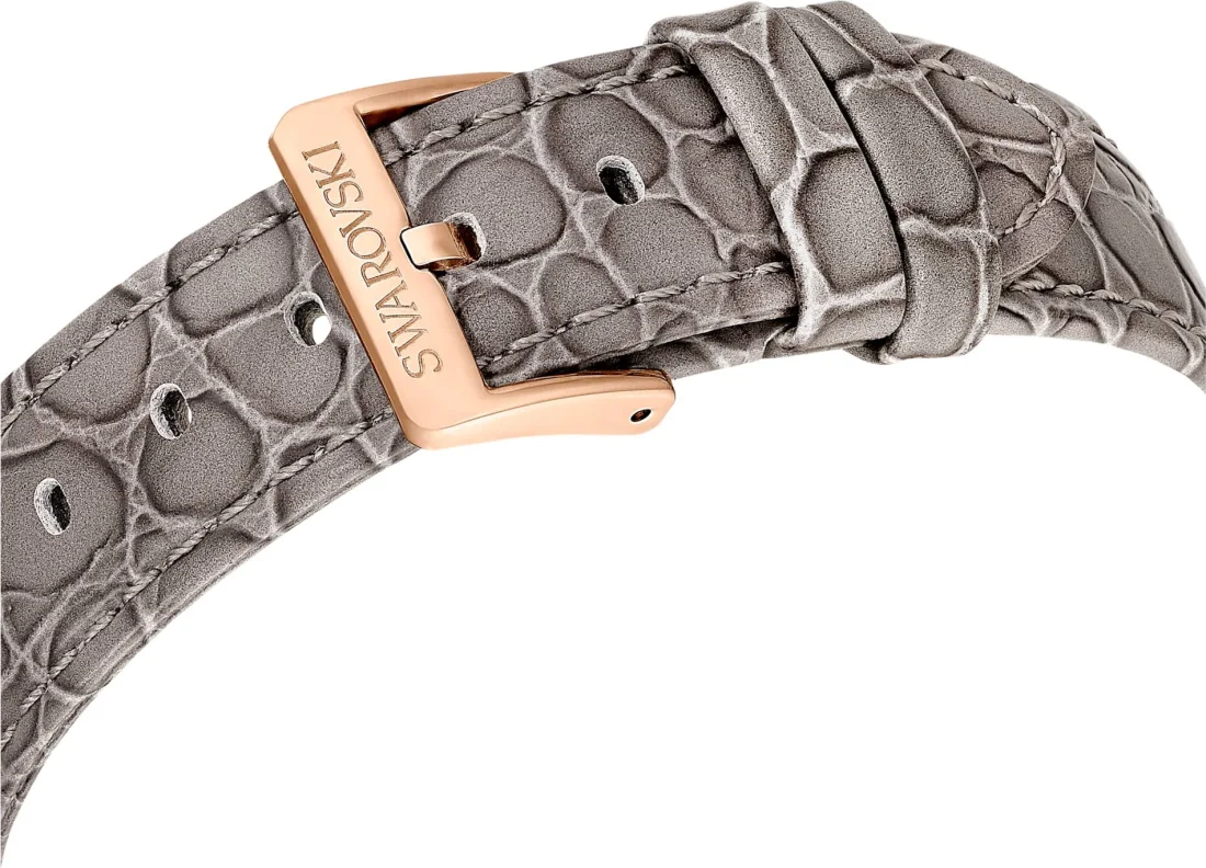 Montre Femme Swarovski Octea Lux Chrono 5671153 - Cadran Gris, Boîtier Or Rose, Bracelet Cuir vue 7