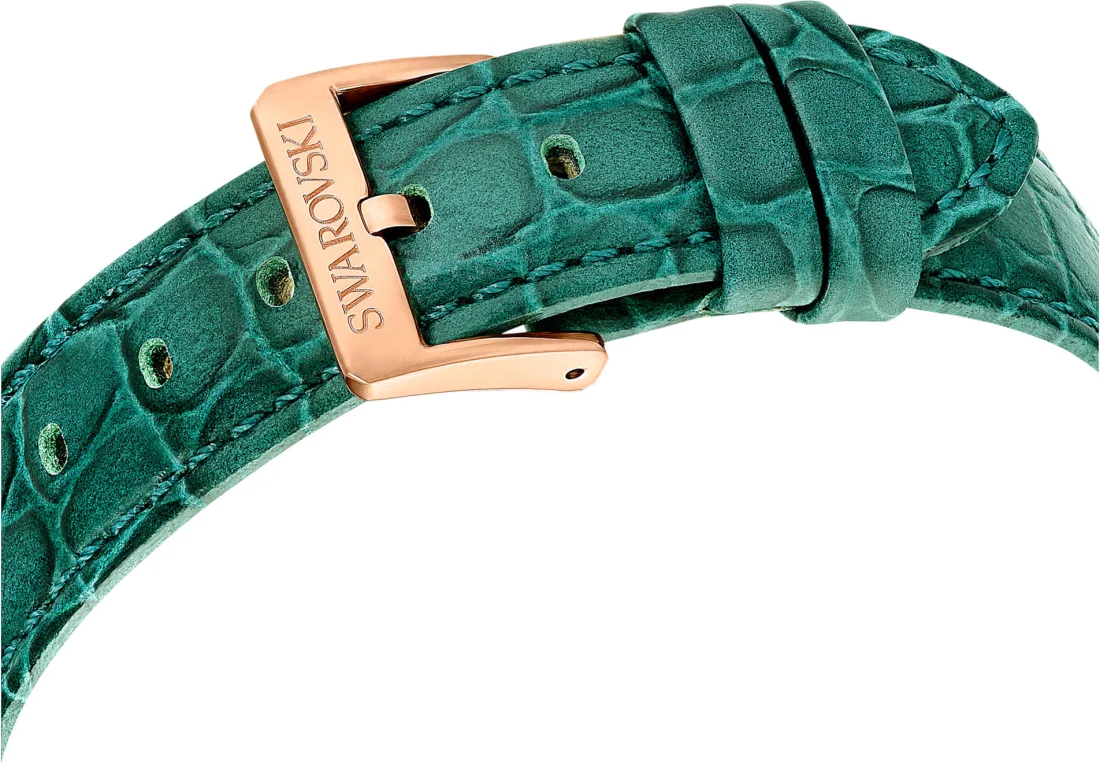 Montre Femme Swarovski Octea Lux Chrono 5672931 - Cadran Vert, Boîtier Or Rose, Bracelet Cuir Vert vue 7