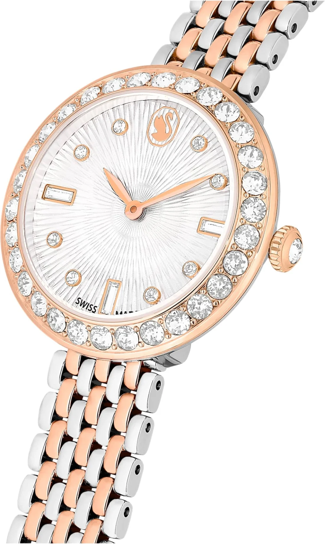 Montre Swarovski Certa 5672971 pour Femme - Boîtier Acier & Cristaux, Bracelet Bicolore Argent/Or Rose vue 2