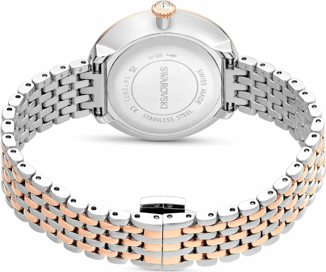 Montre Swarovski Certa 5672971 pour Femme - Boîtier Acier & Cristaux, Bracelet Bicolore Argent/Or Rose vue 5