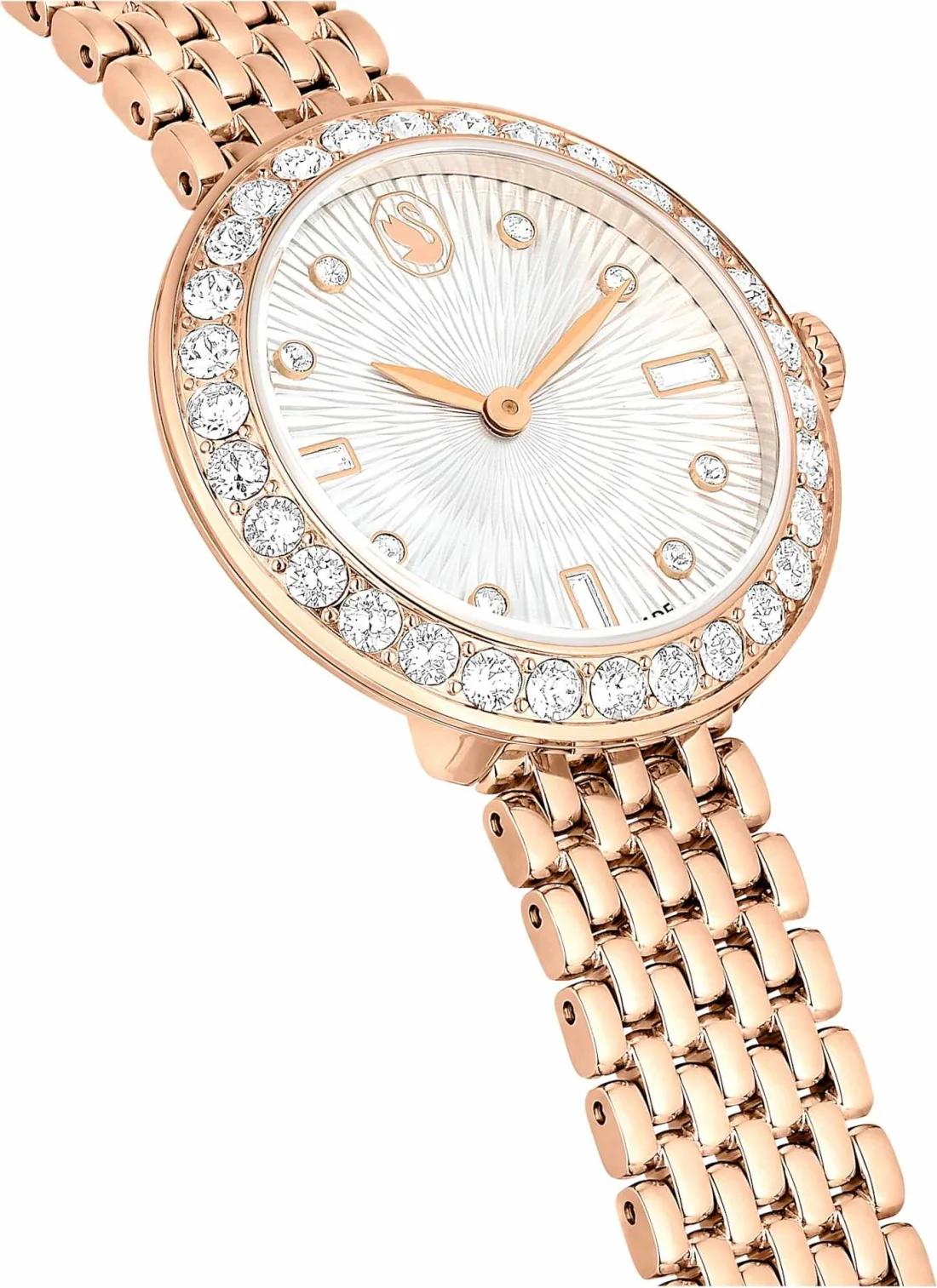 Montre Swarovski Certa 5672981 pour Femme, Cadran Blanc, Boîtier Or Rose et Cristaux, Bracelet Acier vue 2