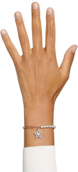 Bracelet Swarovski Stella pour Femme, modèle étoile blanche en perles et acier plaqué or rose - Réf. 5645461 vue 4