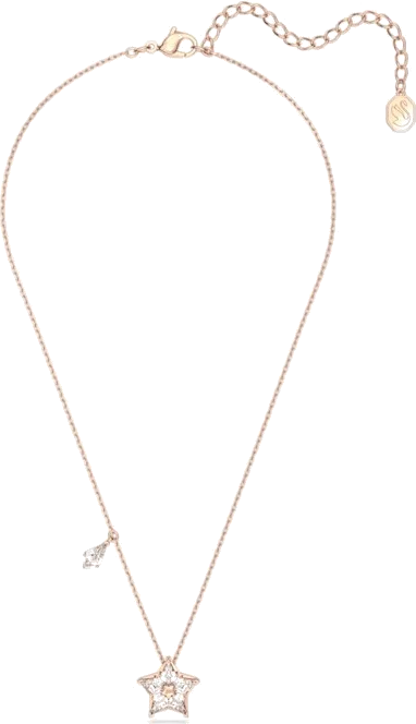 Collier Swarovski Stella en acier or rose étoile en cristal vue 2