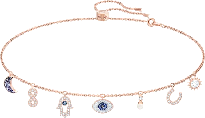 Collier Swarovski Symbolic 5497664 pour femme, breloques en cristal sur chaîne or rose