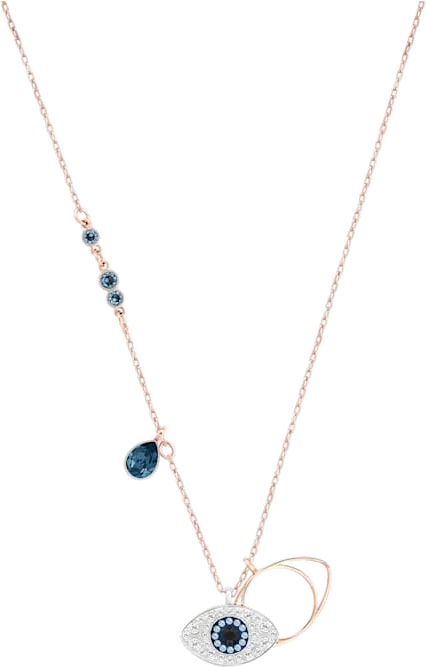 Collier Swarovski 5172560 Symbolica - Œil Porte-Bonheur en Cristal Bleu pour Femme vue 2